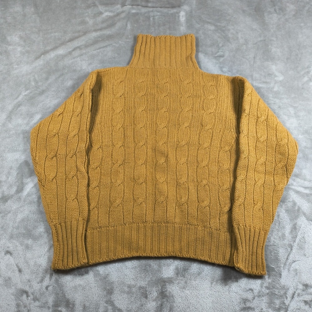 Vintage Phelps Wilson Sweater Men 42 Wool Cable Knit Turtleneck Made England 80s